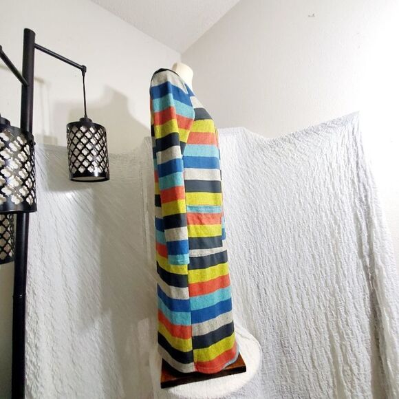 Grace & Emma NWOT Multi-colored Striped Cardigan Duster Size Small - Picture 3 of 10